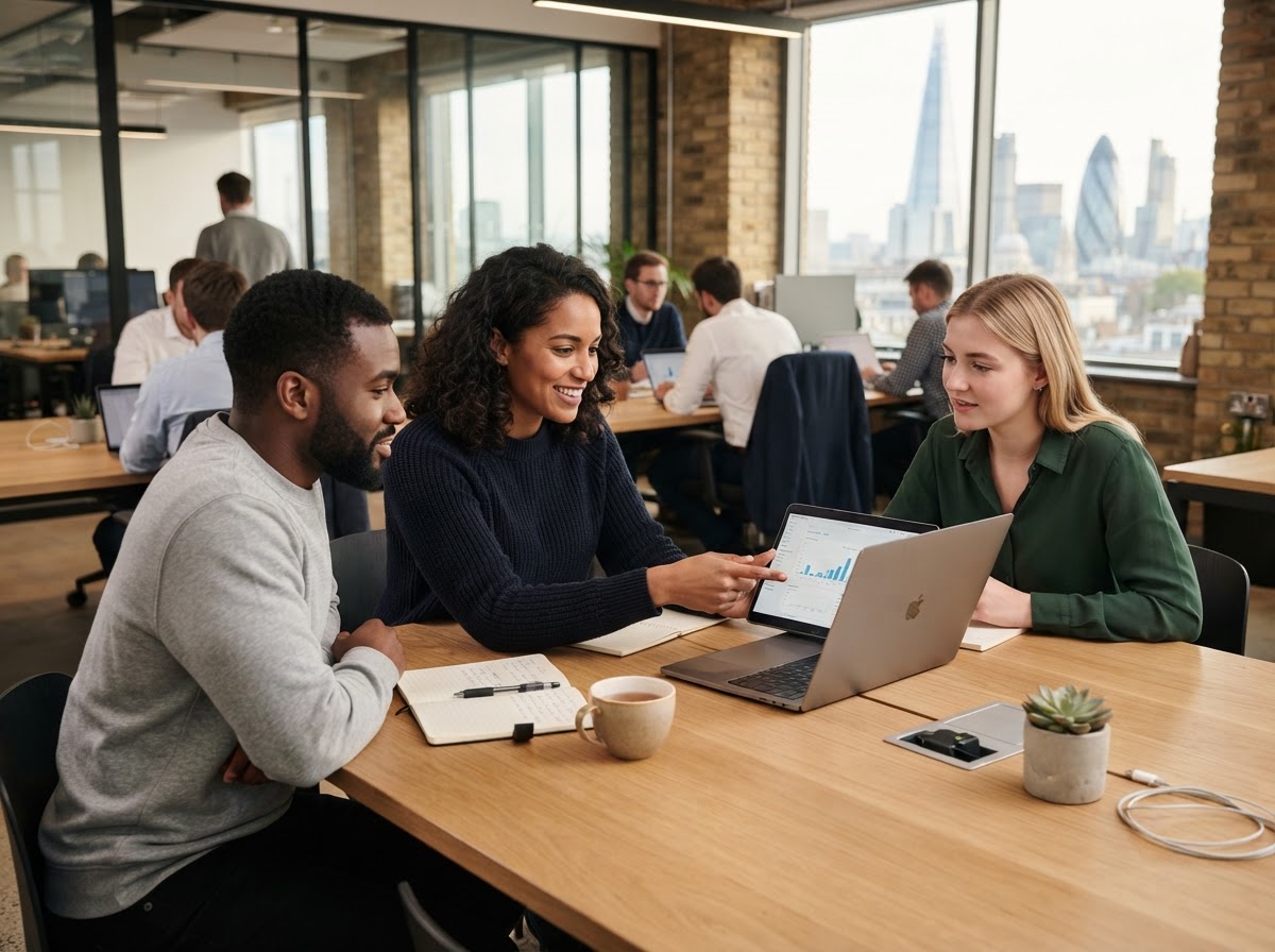 Qyvorex team workspace representing data-led decision making for business cash management
